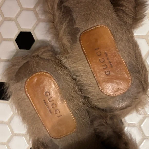 Gucci Horsebit Mules Brocade Floral Bleeding Heart Slip On Fur Lined Slides 39.5 - Picture 8 of 17